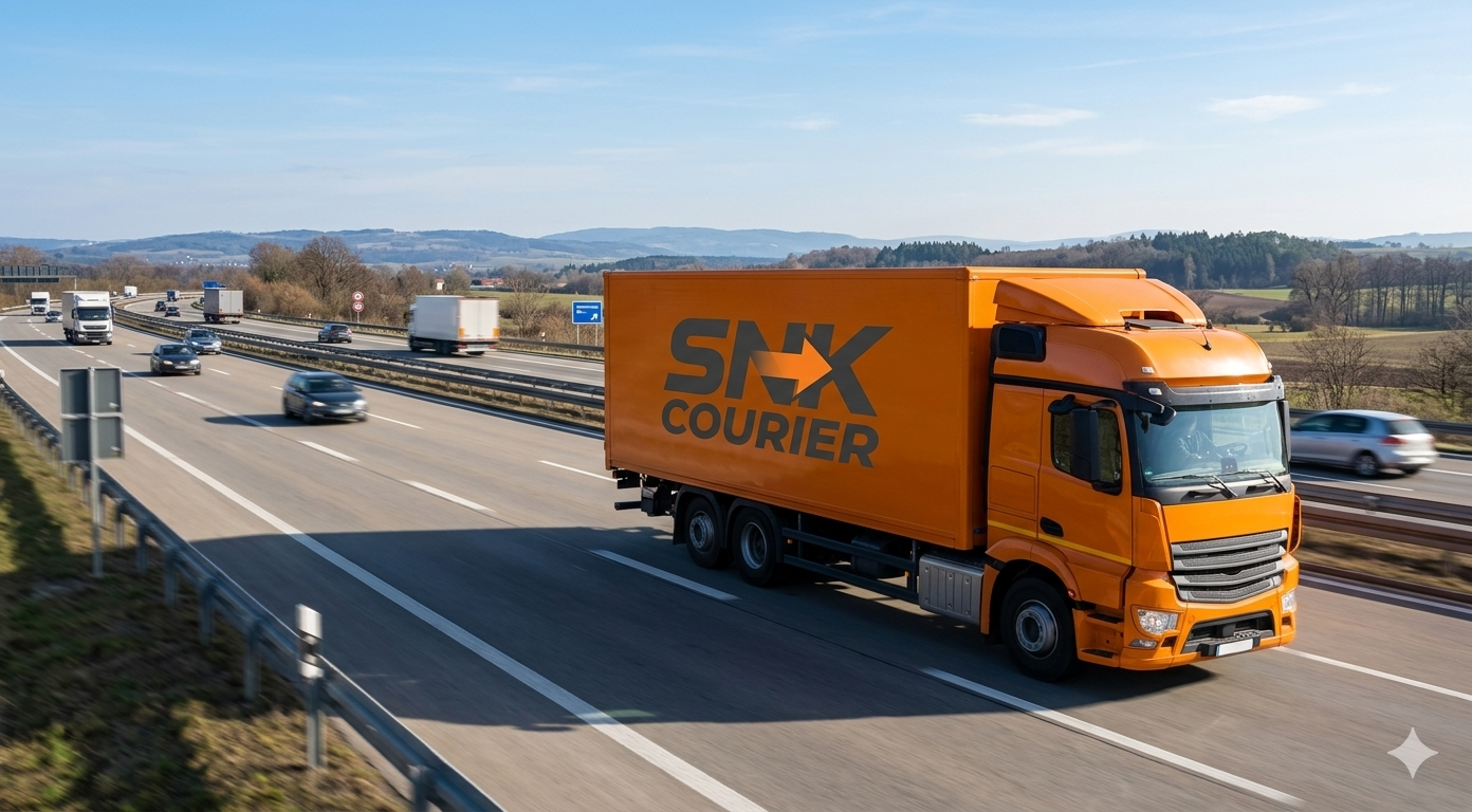SNK Courier truck on highway